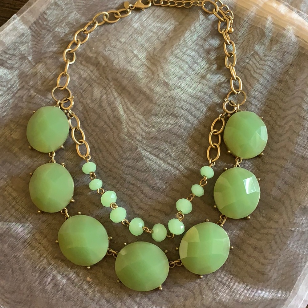 Sea foam green layered necklace